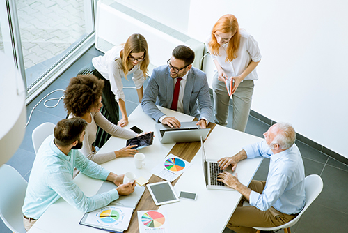 People having a meeting