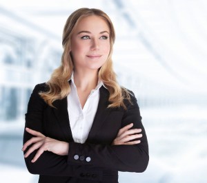 Confident business woman standing in the office, CEO of great corporate, successful career, female in the modern work place, professional people lifestyle